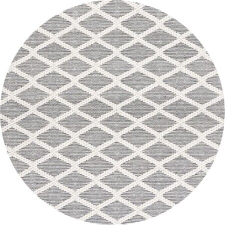 Safavieh 6 x 6 ft. Vermont Contemporary Hand Woven Round Rug; Ivory & Black VRM154Z-6R